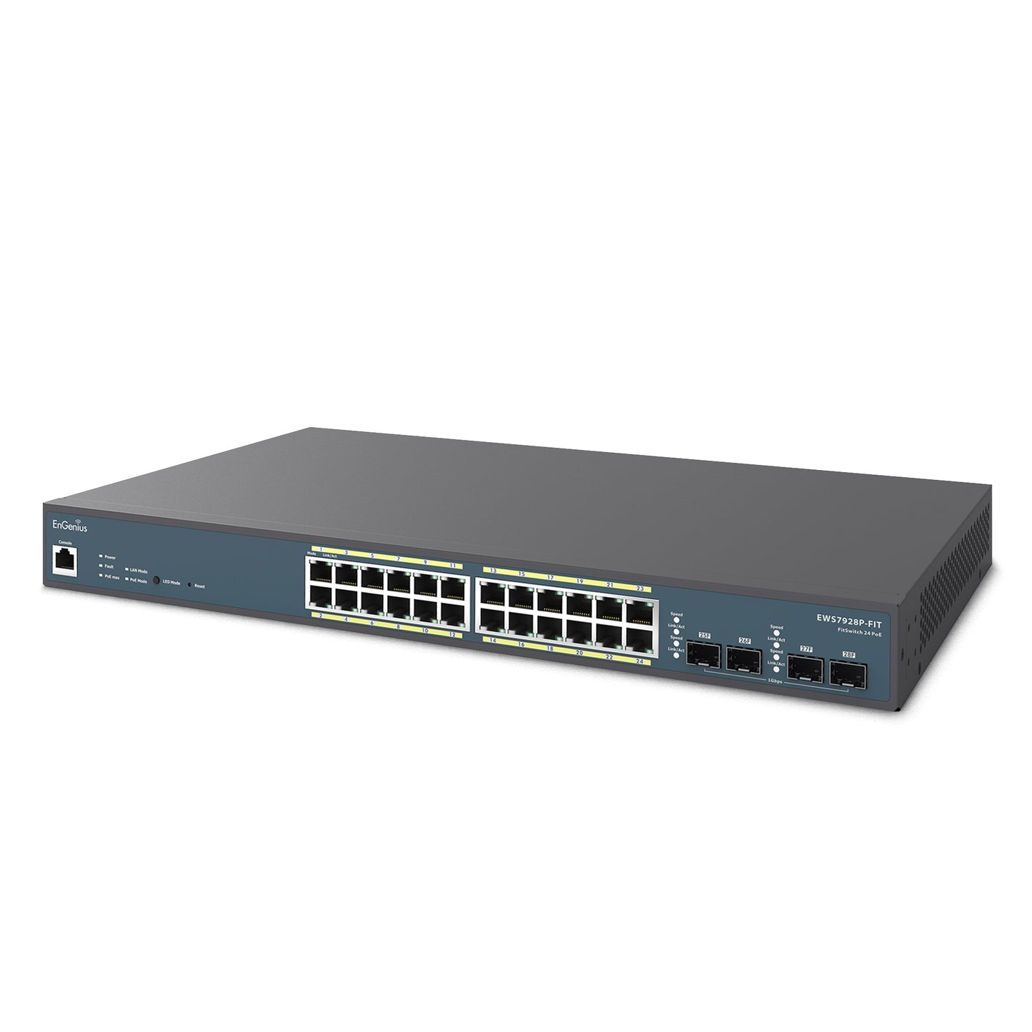EWS7928P-FIT: EnGenius Fit 24-Port Power over Ethernet Switch 240W Gigabit PoE+